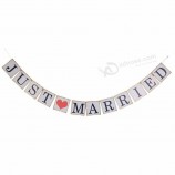 Hot sale just married bunting flag just married banner
