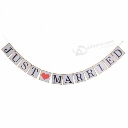Hot sale just married bunting flag just married banner