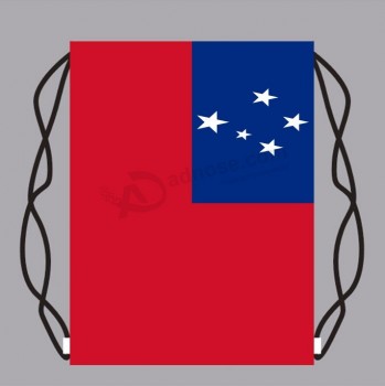 Samoa flag holographic reflective drawstring bag