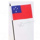 Heißer Verkauf benutzerdefinierte Polyester Druck Samoa Hand wehende Flagge mit schwarzem Pfosten