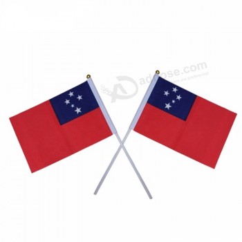 Großhandel billig 14 * 21cm Samoa Hand Flagge
