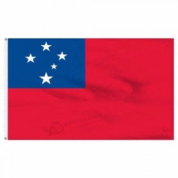 Venta caliente personalizado 3x5ft gran bandera nacional serigrafía poliéster país samoa bandera