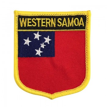 萨摩亚国旗标志补丁为橄榄球岛国和世界杯铁制盾牌士气补丁