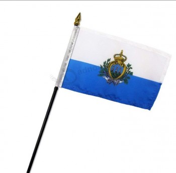 San Marino National Hand Flagge / San Marino Land Hand wehende Flagge Banner