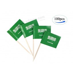 Saudi Arabia Flag Saudi Arabian Flags,100 Pcs Cupcake Toppers Flag, Country Toothpick Flag