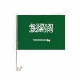 Hot koop geen vervagen dubbelzijdig polyester saudi arabië autoraam vlag