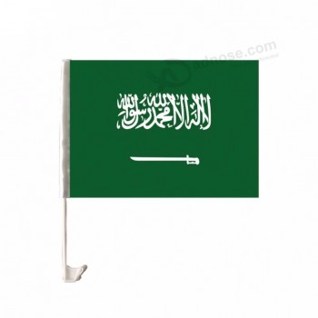 Venta caliente no fade poliéster de doble cara saudi arabia car window flag