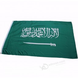 Großhandel 100d polyester stoff material 3x5 nationalen land benutzerdefinierte saudi-arabien flagge druck