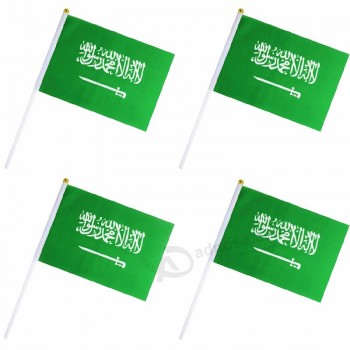 bandera de país nacional elegante de Arabia Saudita resistente a la decoloración elegante con poste de plástico