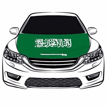 沙特阿拉伯王国的国旗汽车发动机罩盖3.3x5ft 100％聚酯纤维，发动机旗，弹性织物可以水洗，汽车引擎盖横幅