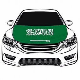 Bandeira do reino da arábia saudita tampa do capô do carro 3.3x5ft 100% poliéster, bandeira do motor, tecidos elásticos pode ser lavado, capota do carro banner