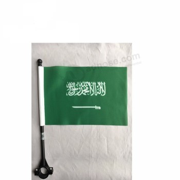 banderas de bicicleta de bicicleta de arabia saudita 100d poliéster 2019 personalizado con poste de plástico