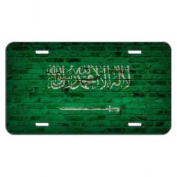 Saudi Arabia Flag Brick Wall Design License Plate