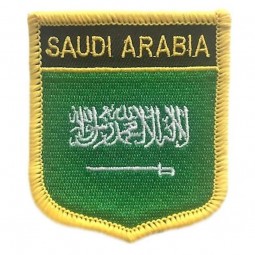 Saudi Arabia Flag Shield Travel Patch/International Iron On Badge (Saudi Arabian Crest