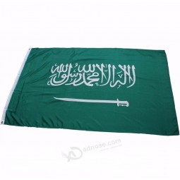 manufacturer wholesale polyester 90*150cm Saudi Aradia national banner