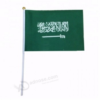 bandiera arabia saudita piccola mano volante sport tifo con asta in plastica