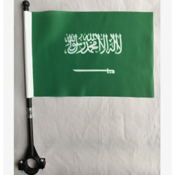 polyester Saudi Arabia bike bicycle flags with plastic pole