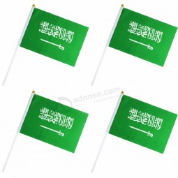 Mini Saudi Arabia Handheld Flag With plastic pole