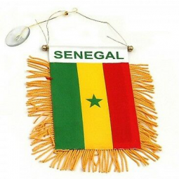 Wholesale Polyester car hanging Senegal mirror flag