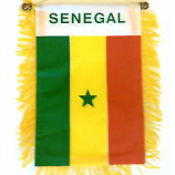 specchio da auto nazionale in poliestere appeso bandiera senegalese