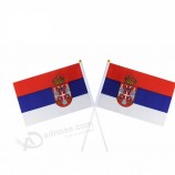 Wholesale promotion 14*21cm Serbia waving hand held flag