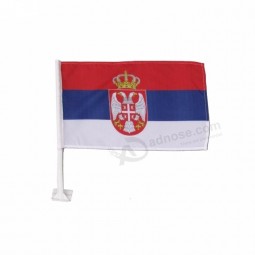 Vivid color custom logo Serbia national car flag