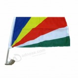 Factory selling car window Seychelles flag with plastic pole