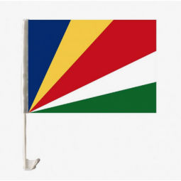 china manufacturer 30*45cm polyester material Seychelles car flag with pole
