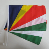 вязаный полиэстер мини флаг Сейшельских островов для окна автомобиля