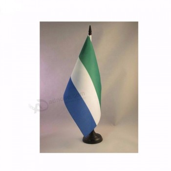 Silk Printing 68d Polyester Sierra Leone Country Table Flag