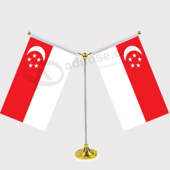 bandeira de mesa de poliéster singapura bandeira mesa com suporte