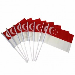 Custom polyester Singapore hand flag for sports