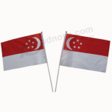 Custom Cheering Hand Held Singapore Flag Factory