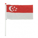 Polyester Singapore small stick flag for sports