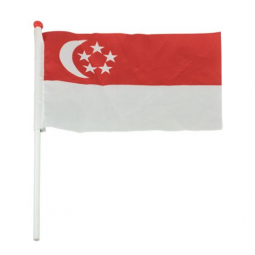 Polyester Singapore small stick flag for sports