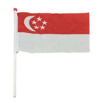 Polyester Singapore small stick flag for sports