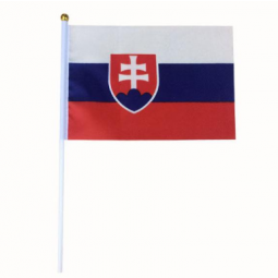 retângulo de mão personalizado eslováquia agitando bandeiras