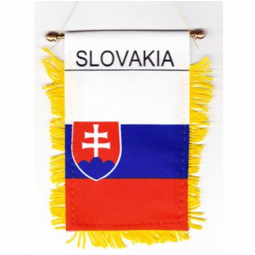 Small mini car window rearview mirror Slovakia flag