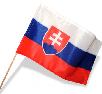 promocional impresso personalizado acenando tamanho pequeno eslováquia mão agitar bandeira