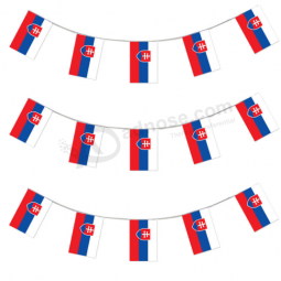 Outdoor decor polyester Slovakia string flag, custom Slovak flag bunting