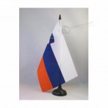 impresión de seda 68d poliéster eslovenia bandera de mesa del país