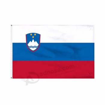 100% poliestere all'ingrosso stock di vendita caldo SI bandiera nazionale slovena della Slovenia