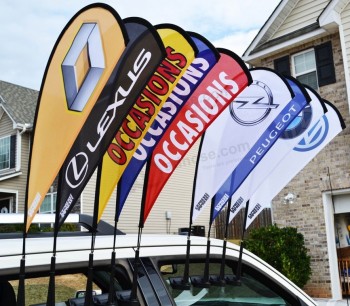 groothandel op maat gemaakte high-end autoraamvlaggen voor met uw logo