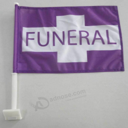 Bandera de coche funeraria personalizada con impresión lateral o individual