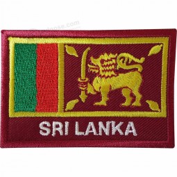 斯里兰卡国旗补丁缝在衣服上的牛仔裤牛仔裤斯里兰卡机绣徽章，徽章，会徽，夹克，制服，衬衫