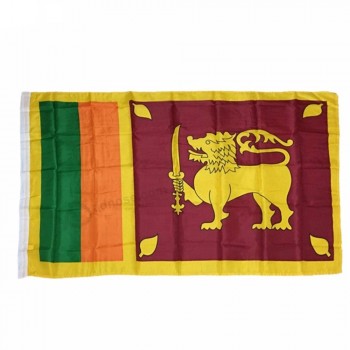 Bandera de Sri Lanka de poliéster de 3 * 5 pies de la mejor calidad con dos ojales