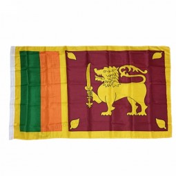 批发3 * 5FT聚酯丝绸印花悬挂斯里兰卡国旗所有尺寸国家定制国旗