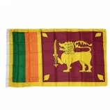 Venta al por mayor 3 * 5FT impresión de seda de poliéster colgando Sri lanka bandera nacional de todos los tamaños país bandera personalizada