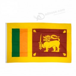 Premium Quality Polyester 3x5ft Sri Lanka Flag Banner Grommets With Double Stitched