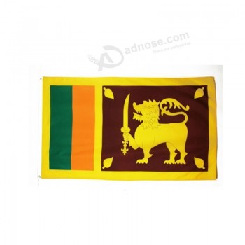 Bandera de Sri Lanka de alta calidad de precio barato de 3x5 pies con dos ojales / 90 * 150 cm todas las banderas del condado mundial